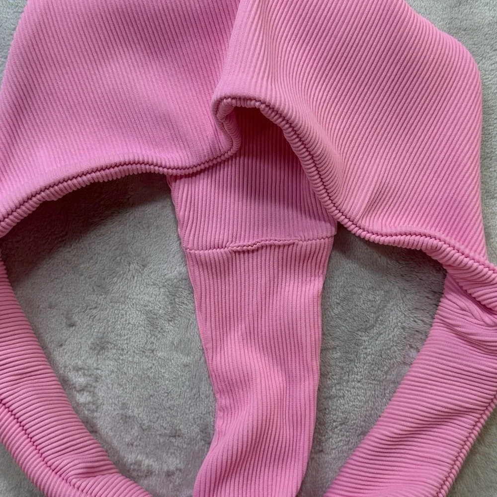 Kulani Kinis Bikini Bottoms XL Pink Ribbed Minimal Full Coverage Swim